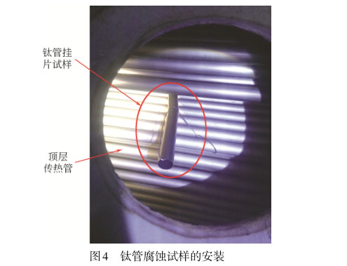 鈦管腐蝕試樣的安裝